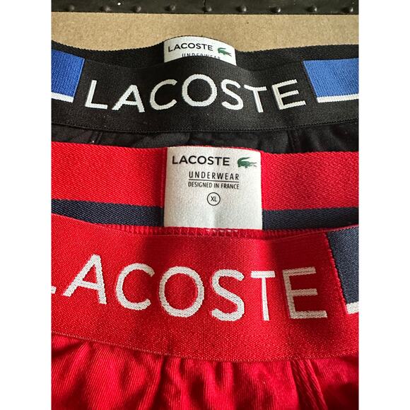 VTG NWOT LaCoste Brazilian trunk underwear 2 pairs black red size XL - Picture 6 of 6